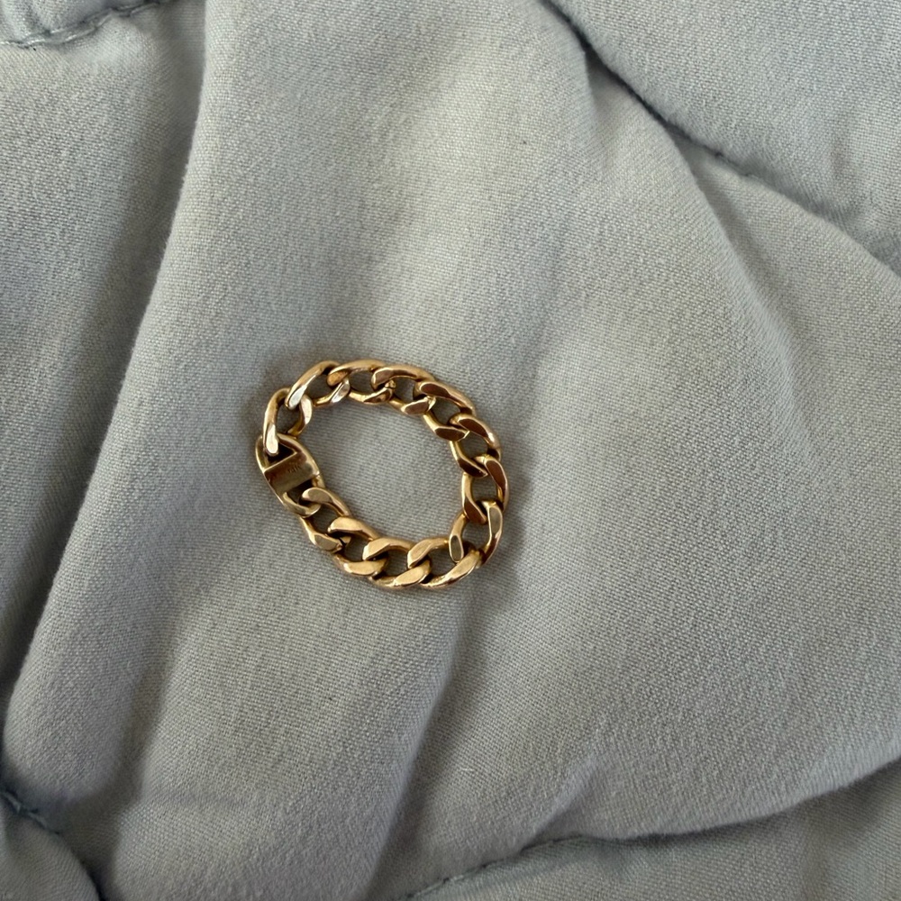 Mejuri Bold 14k Chain Ring Size 6. Purchased from Mejuri. M & 14k stamp shown - Picture 2 of 5